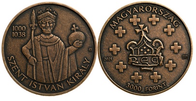 Szent István király színesfém érme Szent István király színesfém érme